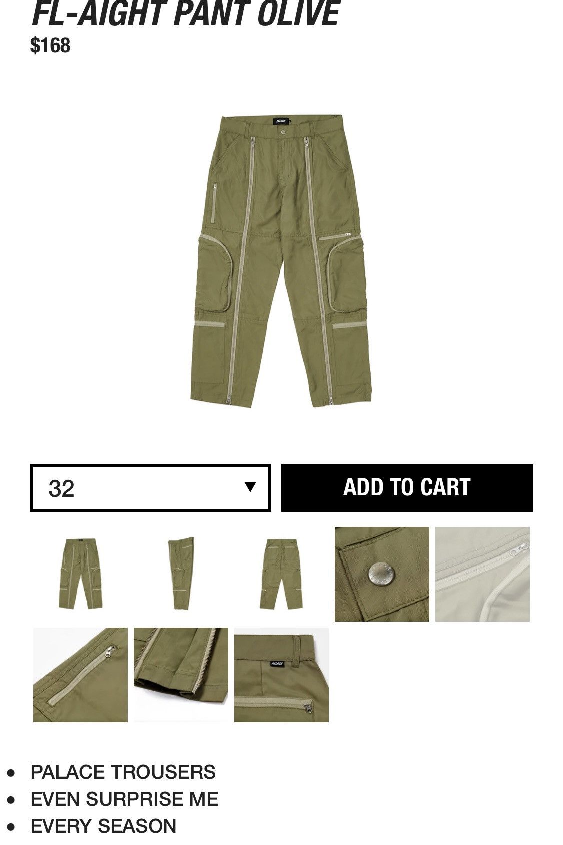 Palace Palace FL-Aight Pants olive | Grailed