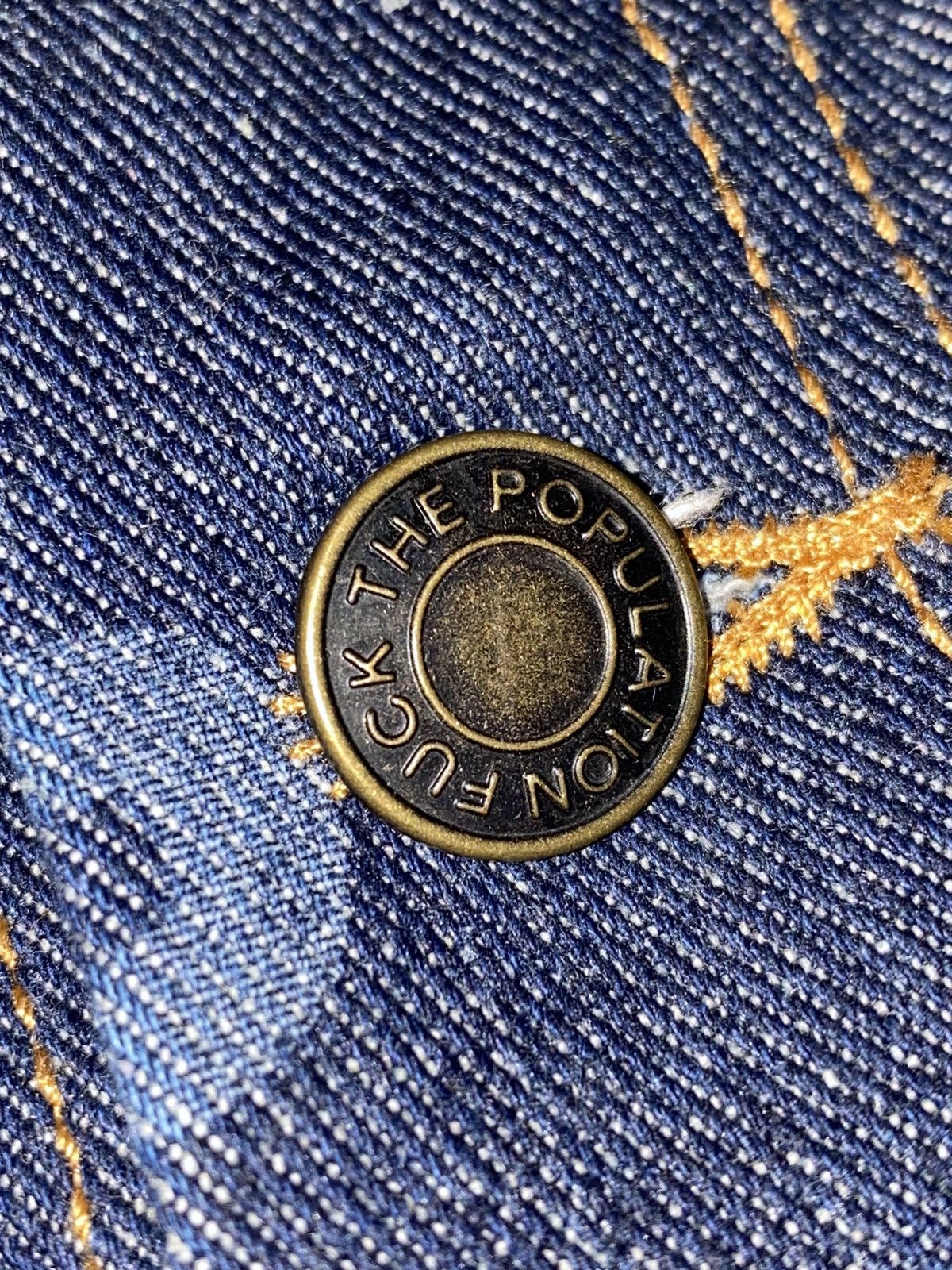 Fuck The Population All Over FTP Denim Jacket (Indigo) Size US M / EU 48-50 / 2 - 4 Thumbnail