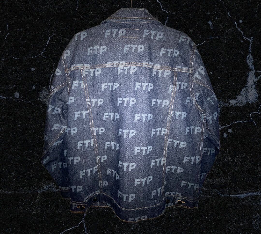 Fuck The Population All Over FTP Denim Jacket (Indigo) Size US M / EU 48-50 / 2 - 2 Thumbnail