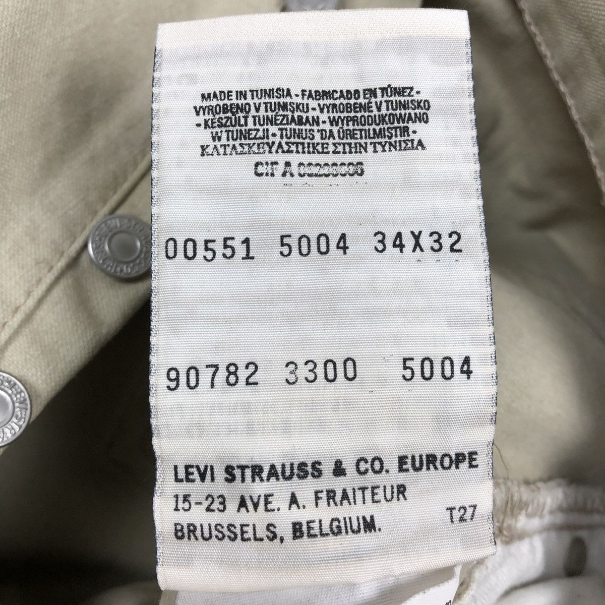 Levi's Vintage Levi’s 551 Beige Jeans 34x32 Size US 34 / EU 50 - 8 Thumbnail