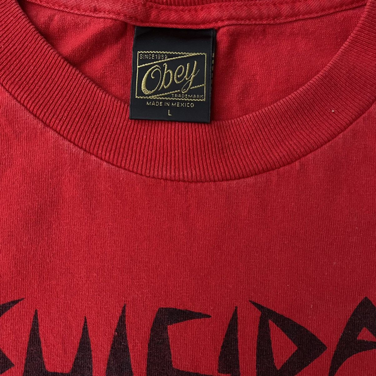 Band Tees × Obey Obey x Suicidal Tendencies 2013 Tshirt Size US L / EU 52-54 / 3 - 4 Thumbnail