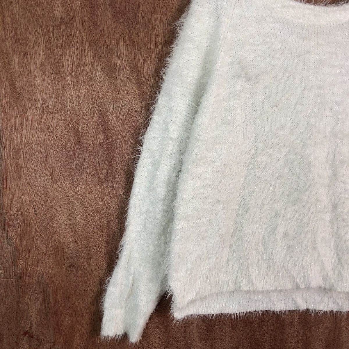 Homespun Knitwear × Japanese Brand Japan Brand White streetwear Mohair Knitwear #c413 Size US L / EU 52-54 / 3 - 7 Thumbnail