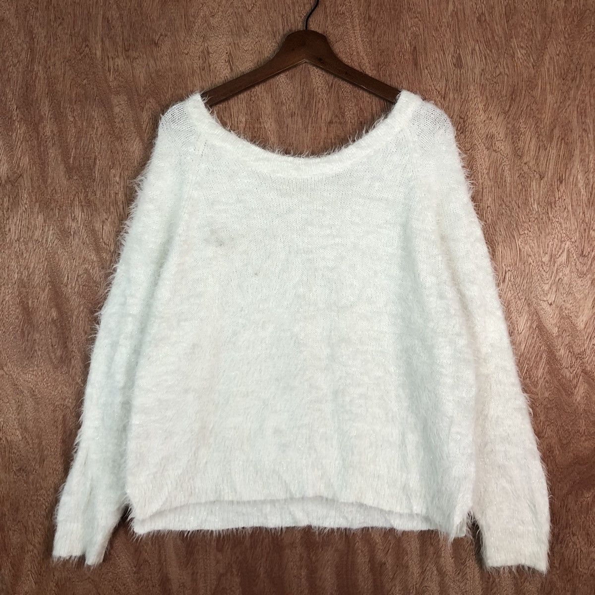 Homespun Knitwear × Japanese Brand Japan Brand White streetwear Mohair Knitwear #c413 Size US L / EU 52-54 / 3 - 3 Thumbnail