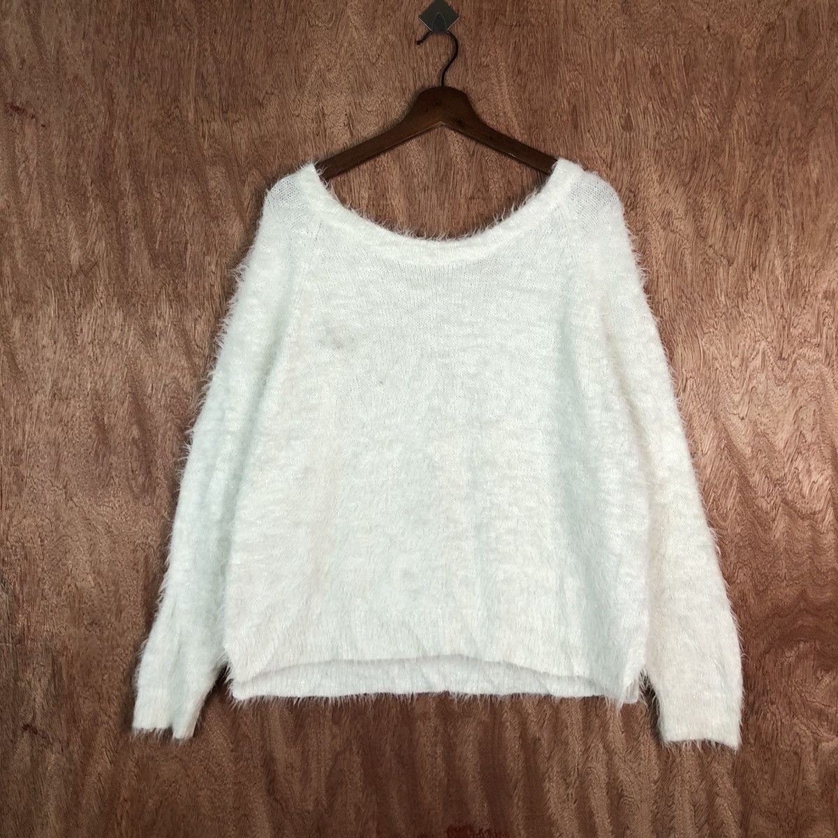 Homespun Knitwear × Japanese Brand Japan Brand White streetwear Mohair Knitwear #c413 Size US L / EU 52-54 / 3 - 1 Thumbnail