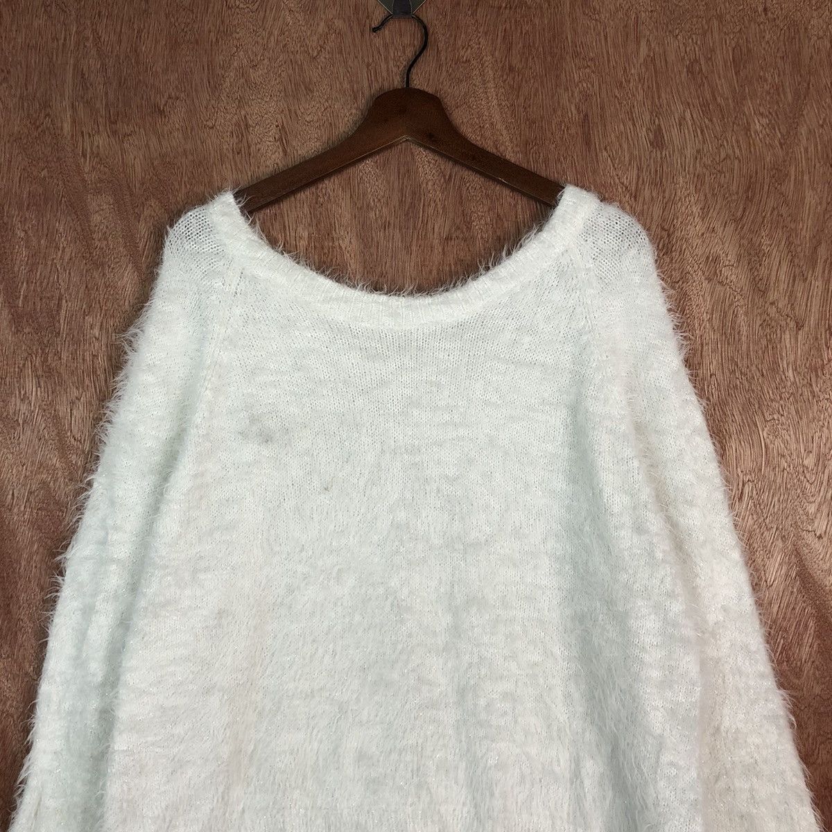 Homespun Knitwear × Japanese Brand Japan Brand White streetwear Mohair Knitwear #c413 Size US L / EU 52-54 / 3 - 2 Thumbnail