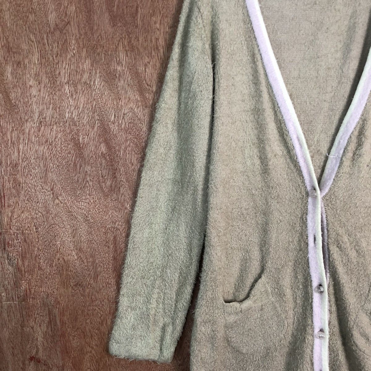 Japanese Brand Sleepy Bean japan mohair knitwear Brown Cardigan #c409 Size US L / EU 52-54 / 3 - 7 Thumbnail