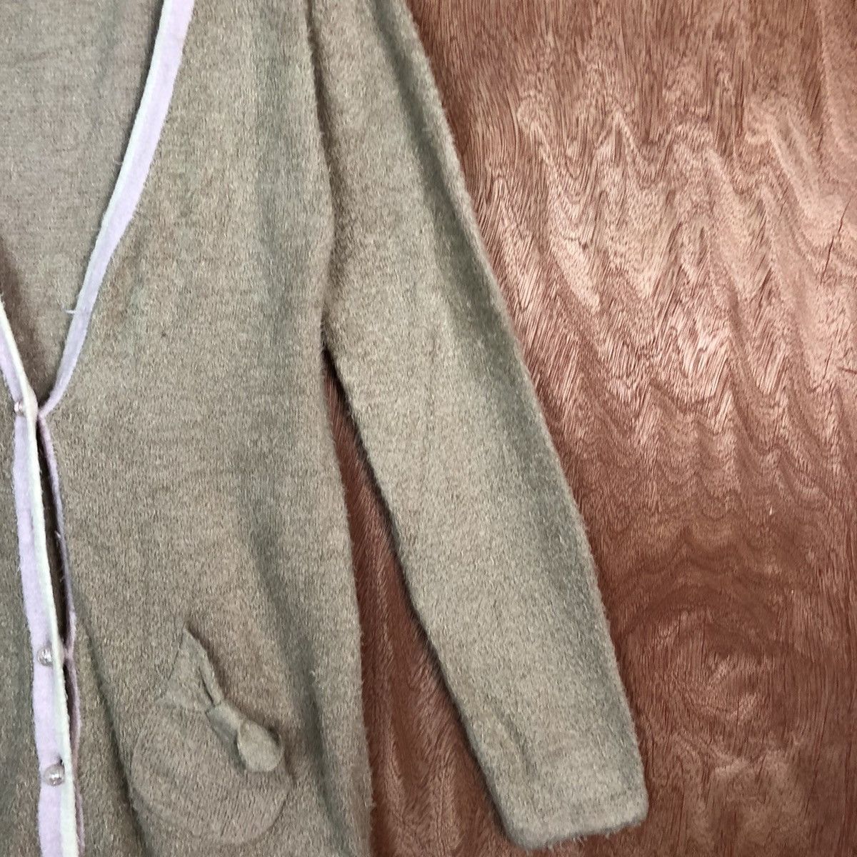 Japanese Brand Sleepy Bean japan mohair knitwear Brown Cardigan #c409 Size US L / EU 52-54 / 3 - 5 Thumbnail