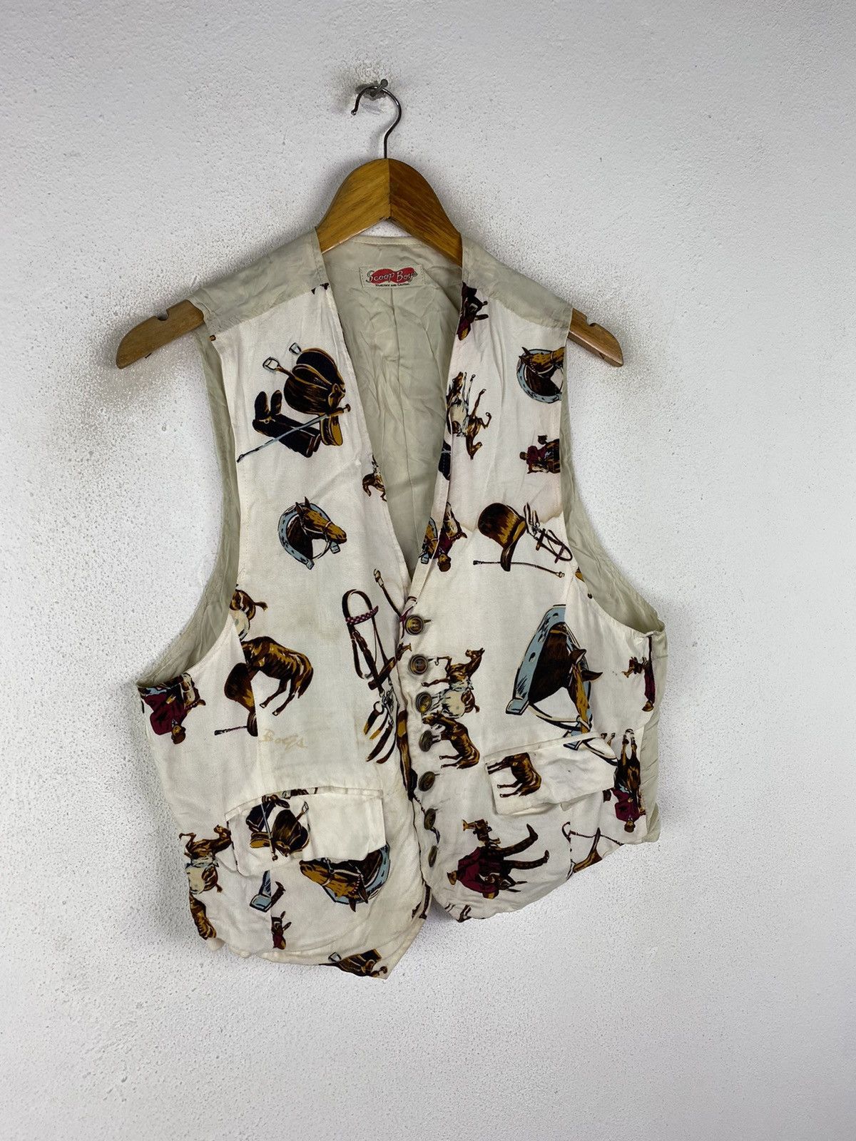 Vintage 🔥SALE🔥SCOOP BOY RAYON VEST COWBOY DESIGN Size US M / EU 48-50 / 2 - 3 Thumbnail