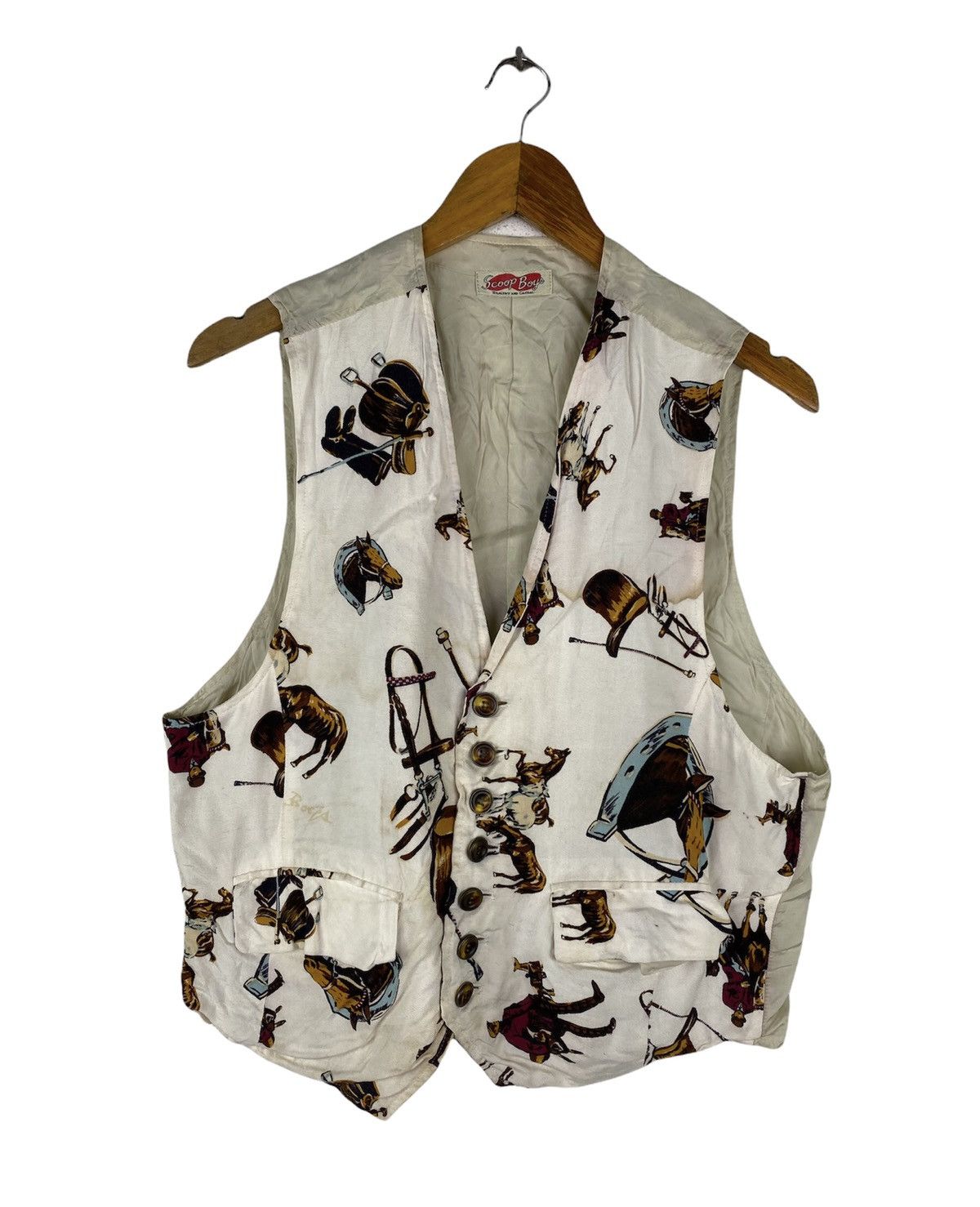 Vintage 🔥SALE🔥SCOOP BOY RAYON VEST COWBOY DESIGN Size US M / EU 48-50 / 2 - 1 Thumbnail