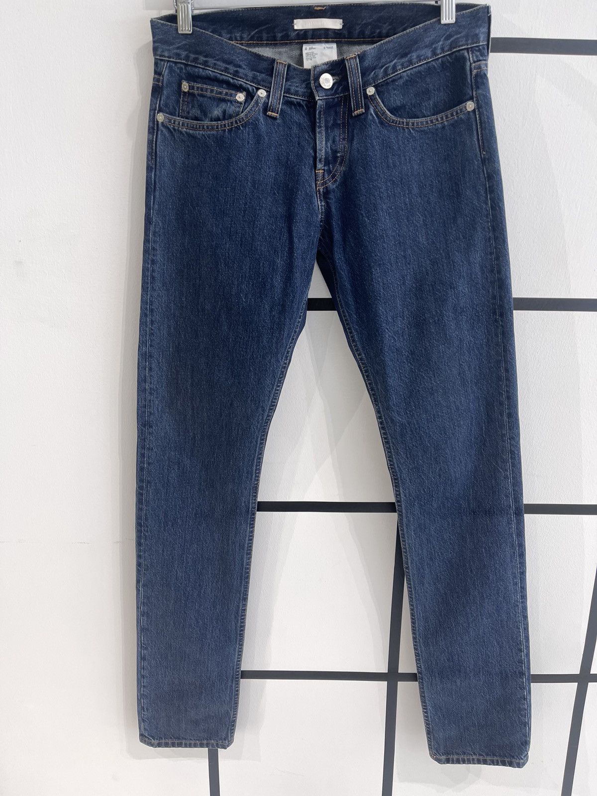 Helmut Lang Helmut Lang MASC LO DRAINPIPE JEANS IN MID STONE WASH Size US 30 / EU 46 - 1 Thumbnail