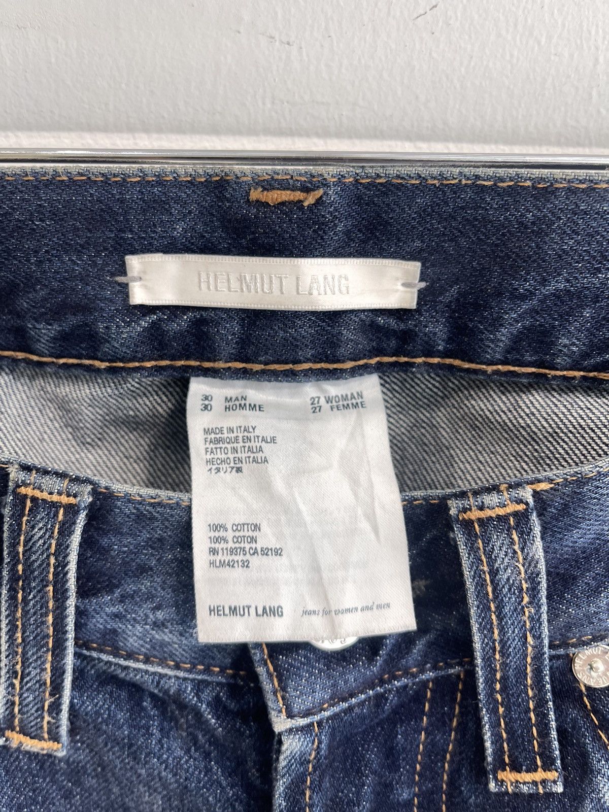 Helmut Lang Helmut Lang MASC LO DRAINPIPE JEANS IN MID STONE WASH Size US 30 / EU 46 - 2 Thumbnail