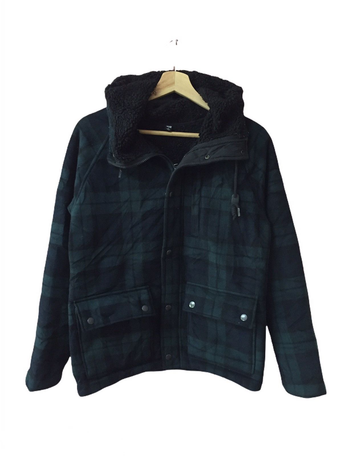 Japanese Brand × Uniqlo Jacket Flannel Uniqlo with Hoodie Size US M / EU 48-50 / 2 - 1 Thumbnail