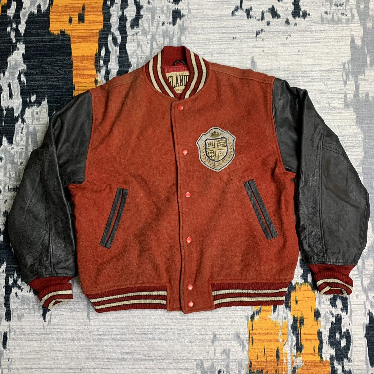 Japanese Brand × Vintage 🔥Nk181🔥Men's Flandre Leather varsity jackets Size US L / EU 52-54 / 3 - 3 Thumbnail