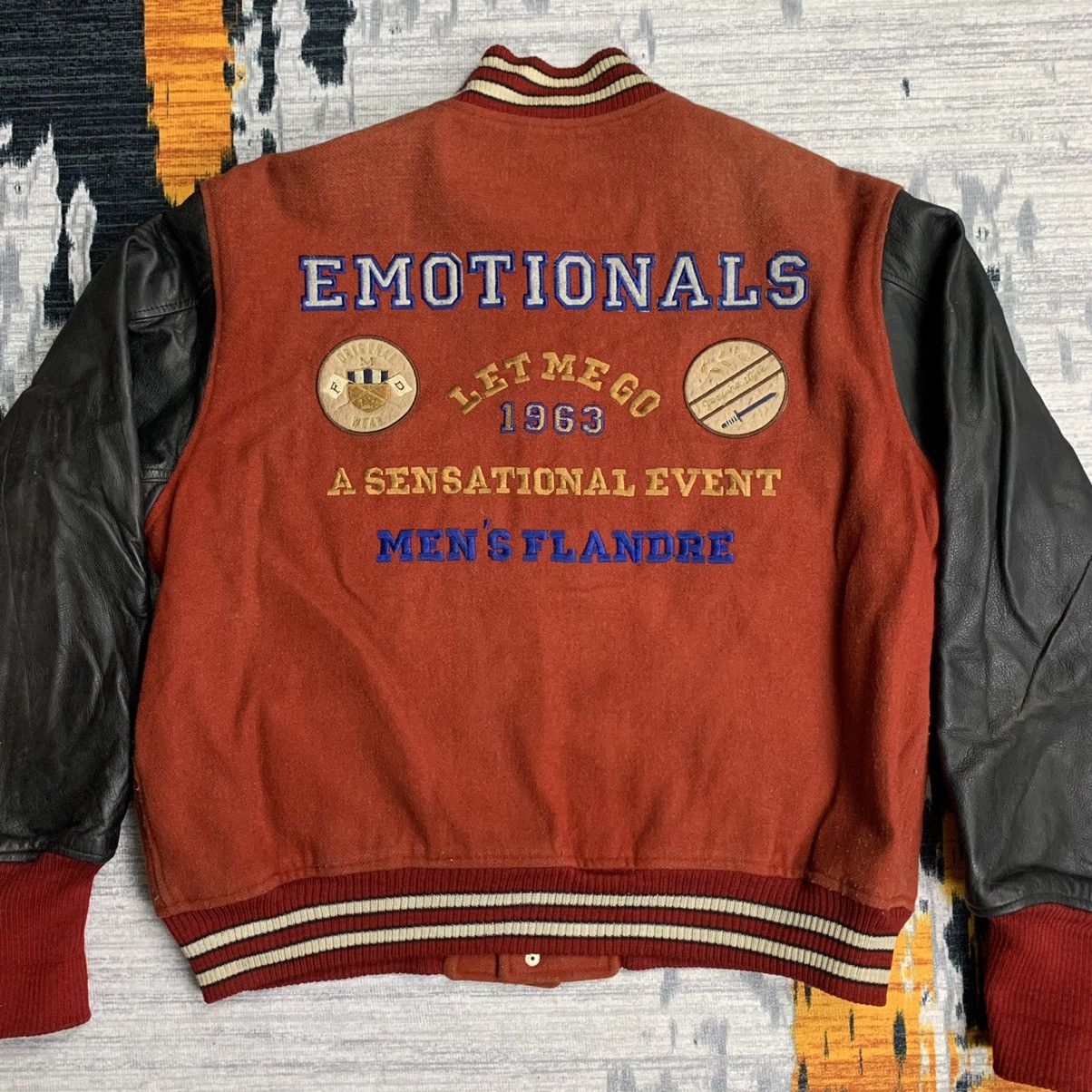 Japanese Brand × Vintage 🔥Nk181🔥Men's Flandre Leather varsity jackets Size US L / EU 52-54 / 3 - 2 Thumbnail