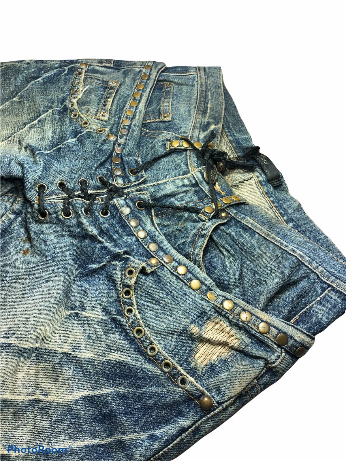Japanese Brand PUNK STYLE STUDDED PATCHES DENIM Size US 29 - 4 Thumbnail