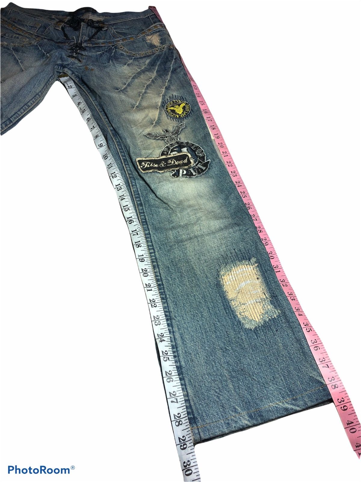 Japanese Brand PUNK STYLE STUDDED PATCHES DENIM Size US 29 - 8 Thumbnail