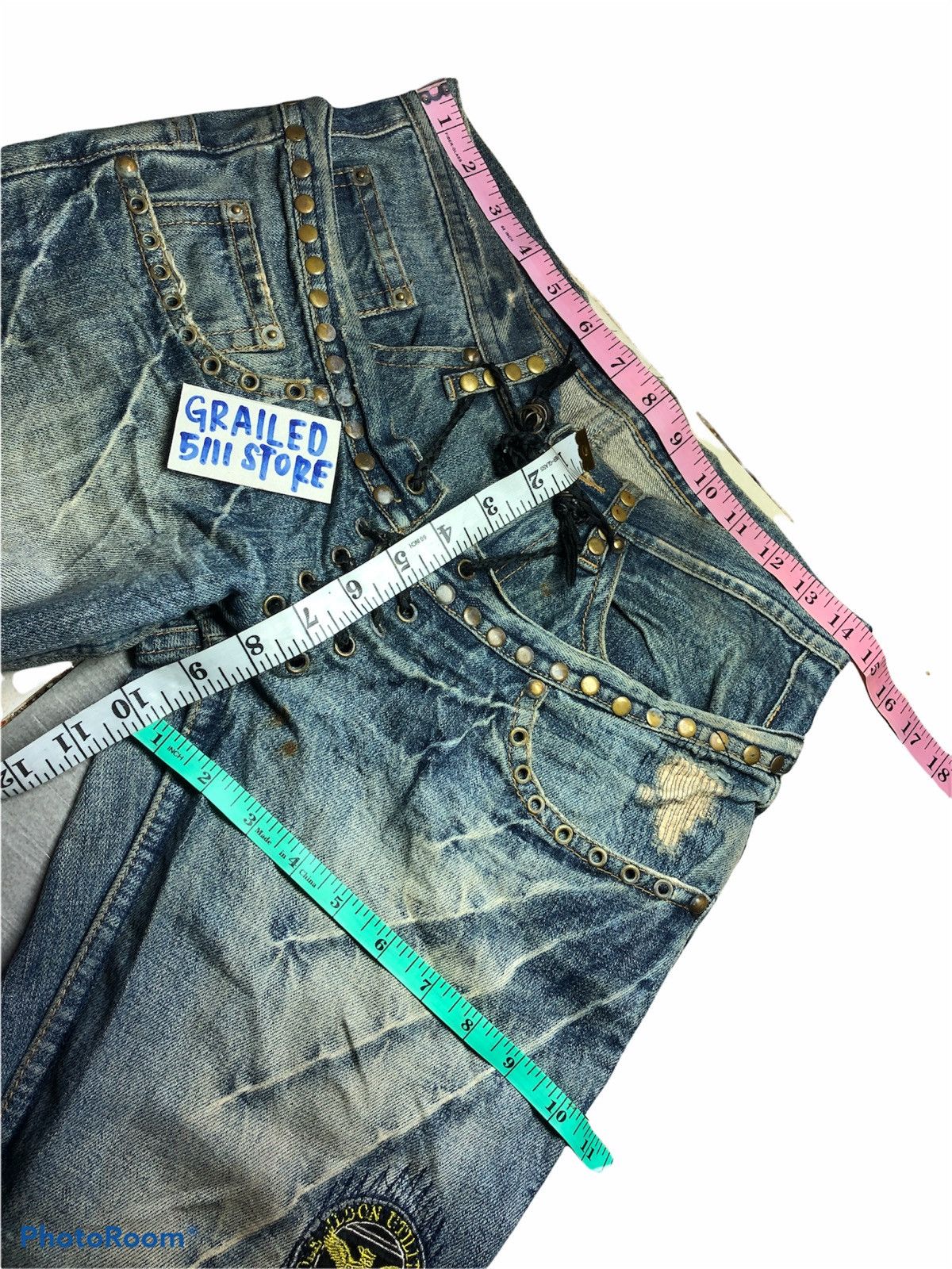 Japanese Brand PUNK STYLE STUDDED PATCHES DENIM Size US 29 - 7 Thumbnail