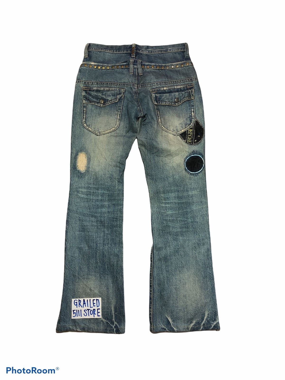Japanese Brand PUNK STYLE STUDDED PATCHES DENIM Size US 29 - 3 Thumbnail