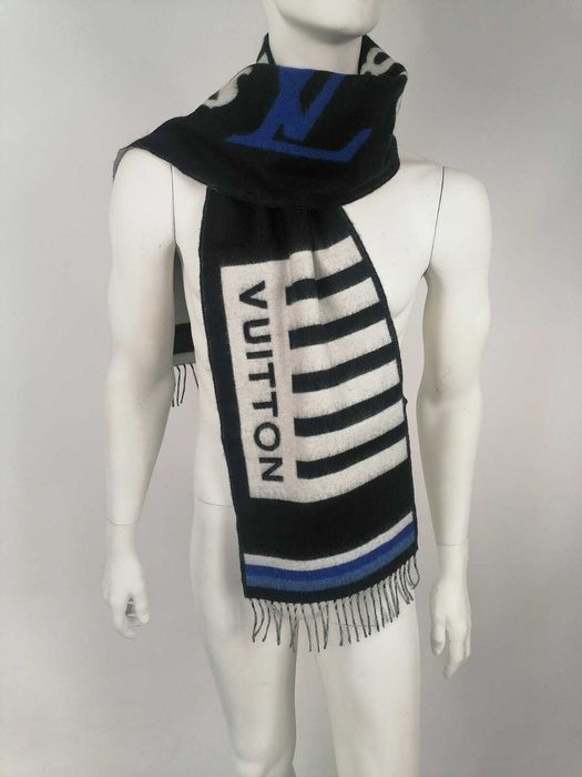 Louis Vuitton grey x Nigo Cashmere LV Made Scarf