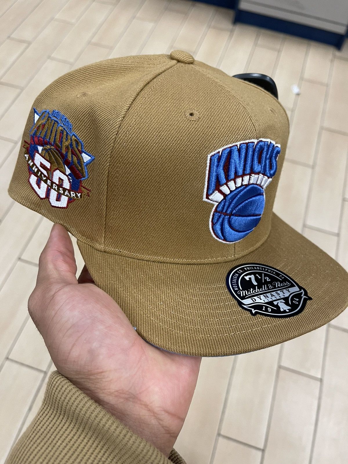 GOLDEN STATE WARRIORS SAND & SKY FITTED HAT MITCHNELL & NESS