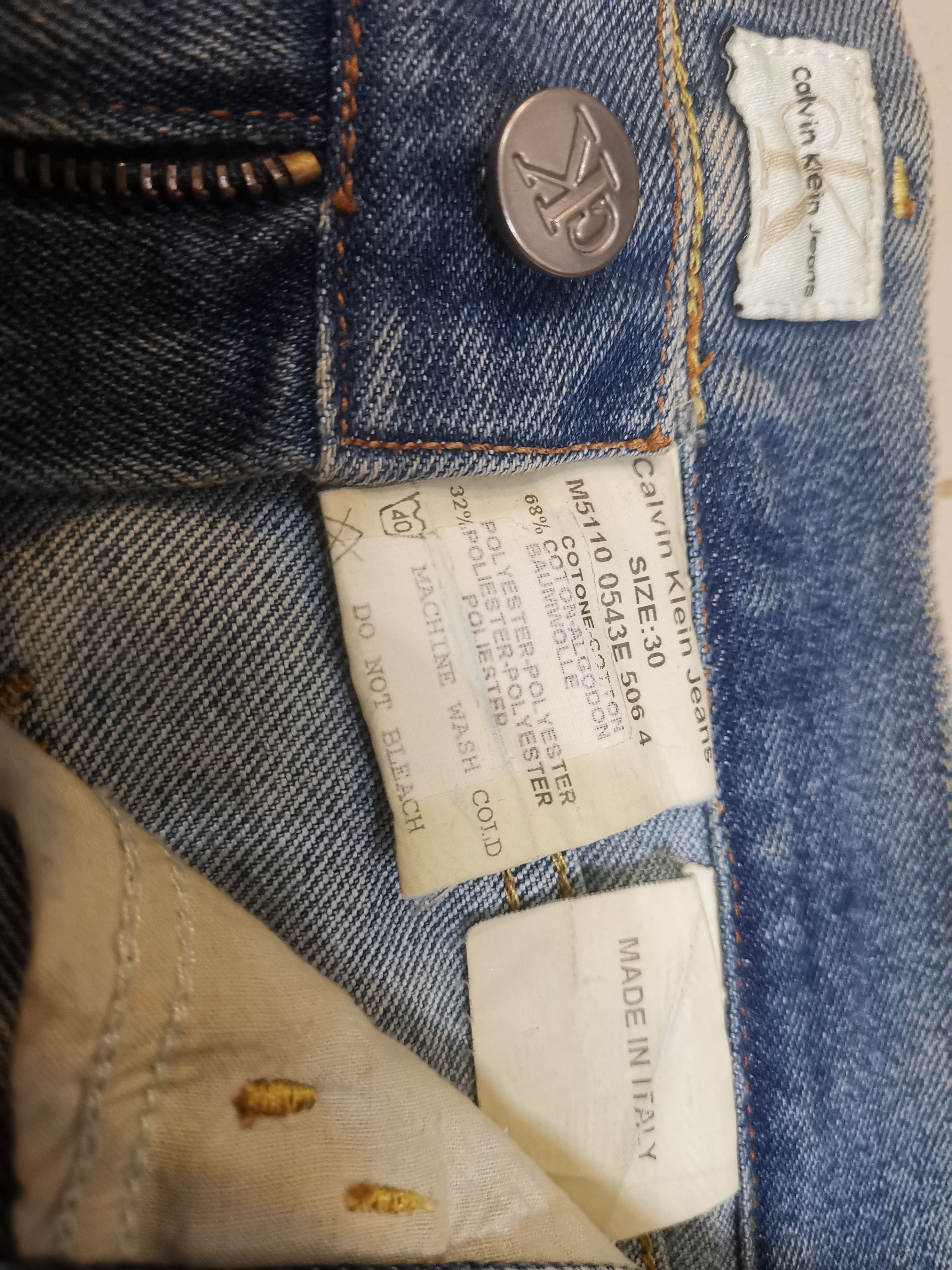 Calvin Klein CK Straight Cut Jeans M5110 Made in Italy Size US 30 / EU 46 - 8 Thumbnail