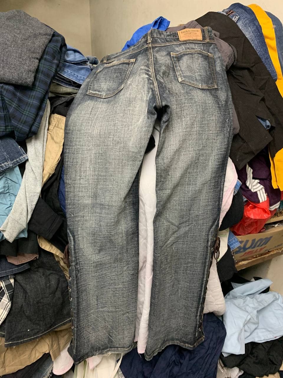 Japanese Brand Vintage Punk Bondage Laces Up Jeans Size US 34 / EU 50 - 2 Thumbnail