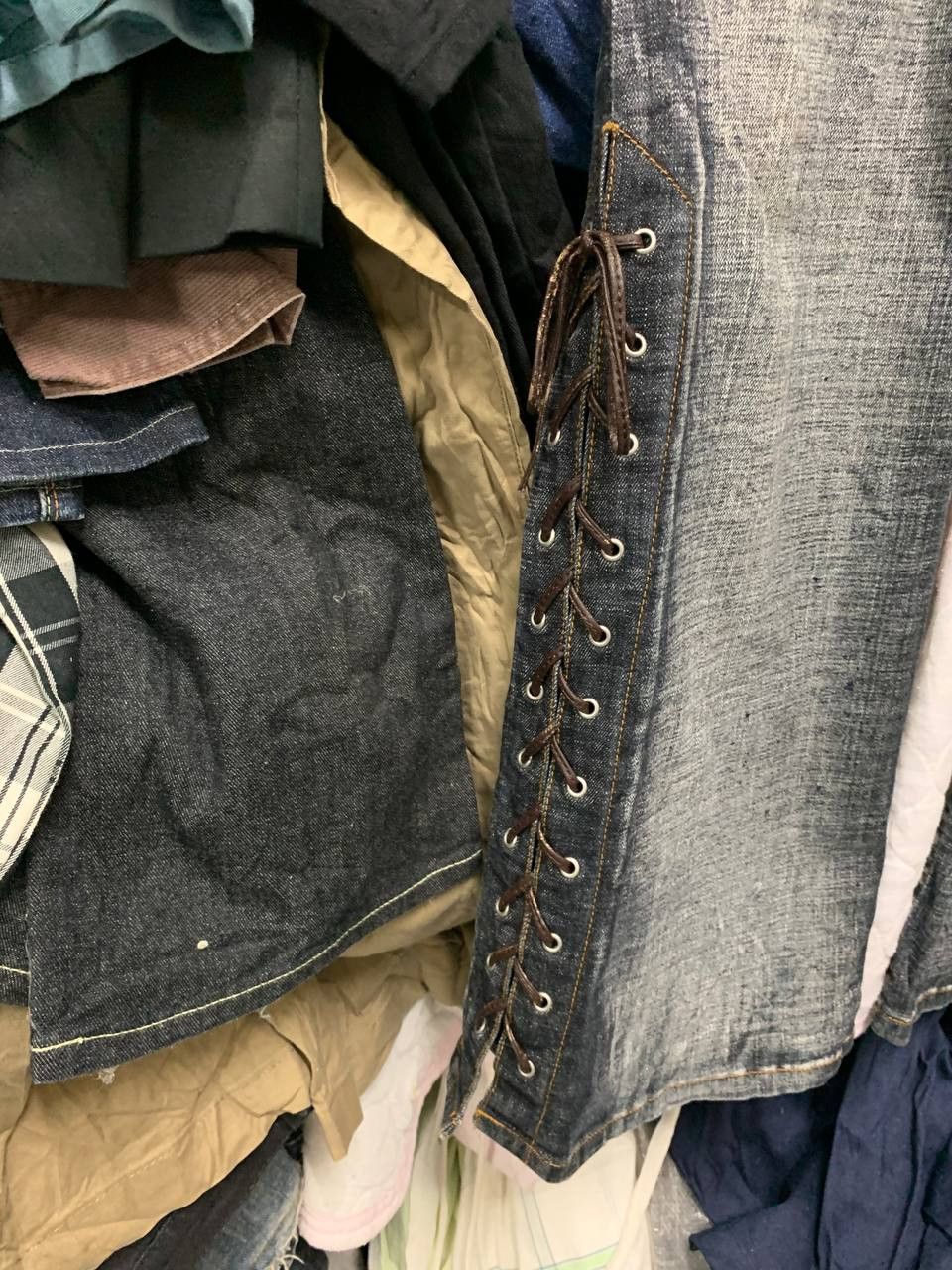 Japanese Brand Vintage Punk Bondage Laces Up Jeans Size US 34 / EU 50 - 5 Thumbnail