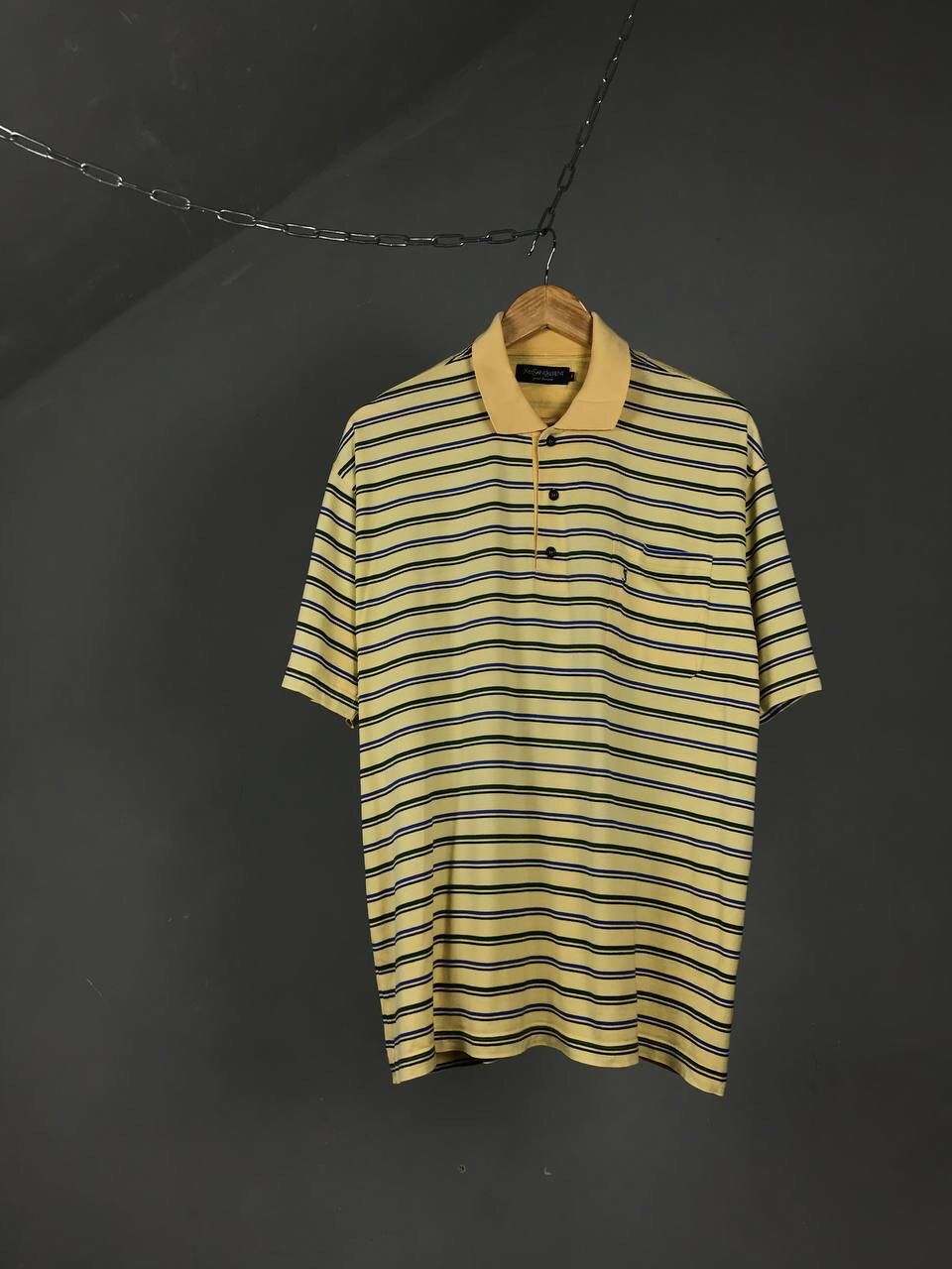 Yves Saint Laurent Ysl Yves Saint Laurent luxury multicolor polo tee Size US L / EU 52-54 / 3 - 1 Thumbnail