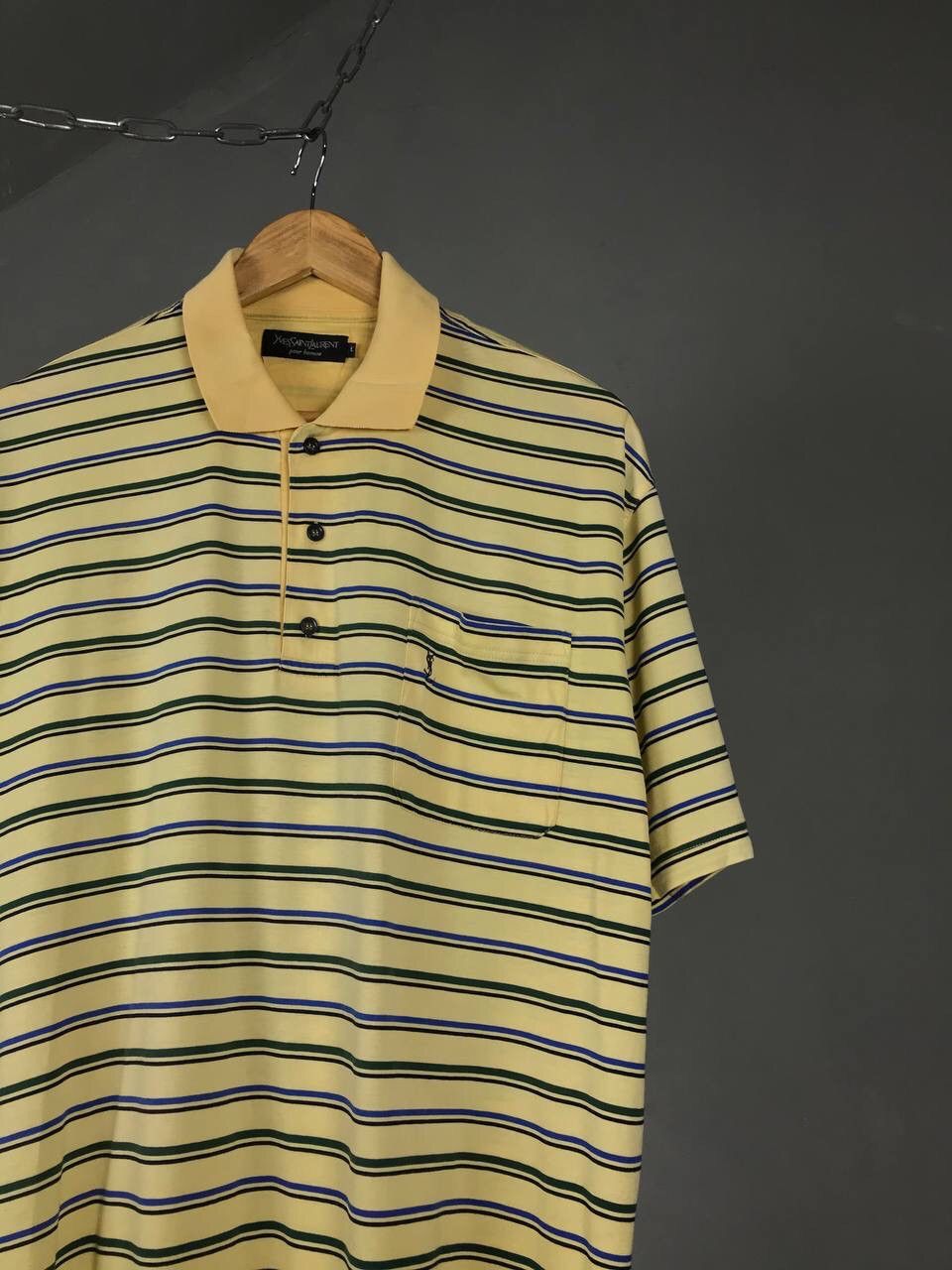 Yves Saint Laurent Ysl Yves Saint Laurent luxury multicolor polo tee Size US L / EU 52-54 / 3 - 2 Thumbnail