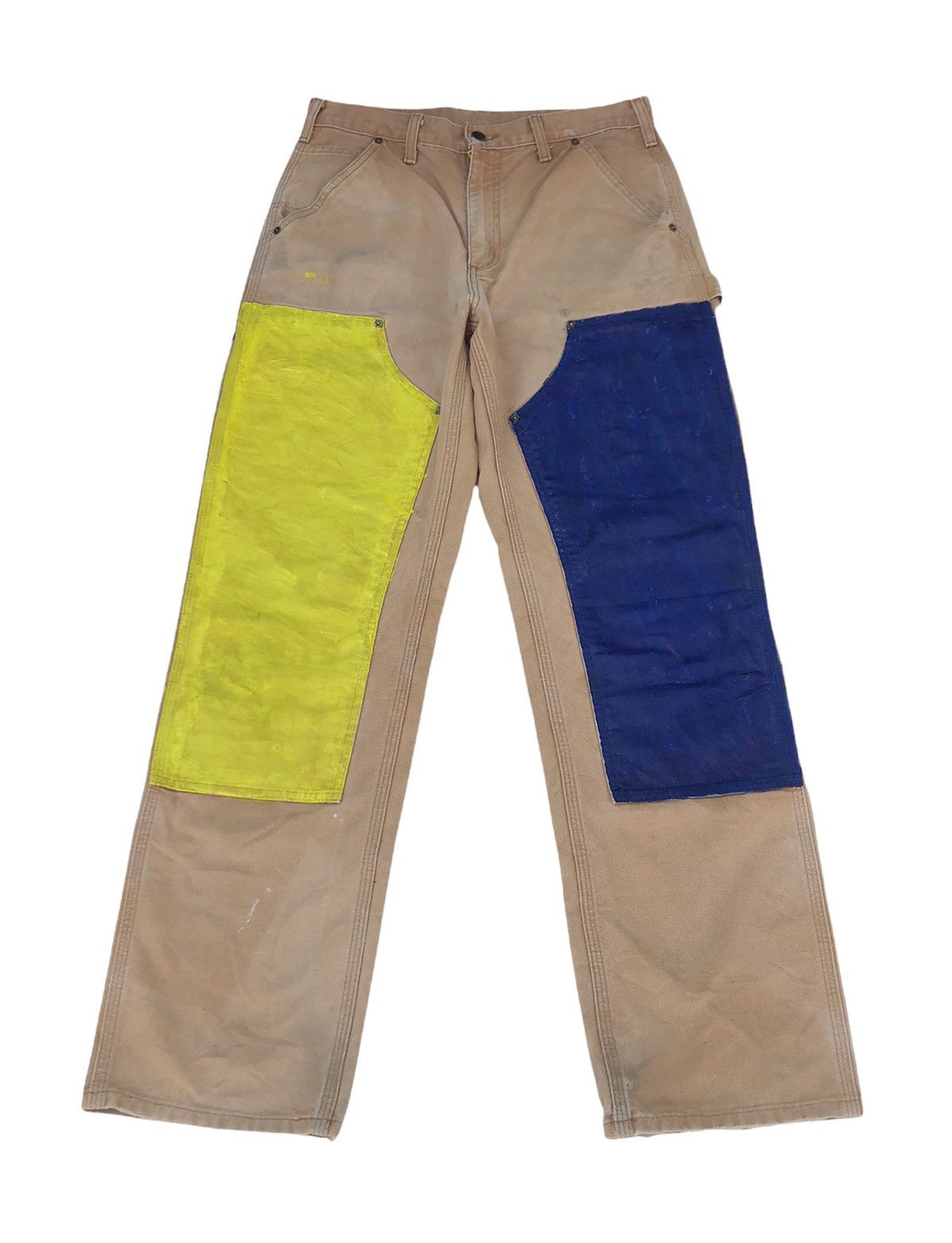 Carhartt × Vintage 🔥Carhatt Custom Painted Double Knee Dungarees 🔥 Size US 30 / EU 46 - 1 Thumbnail
