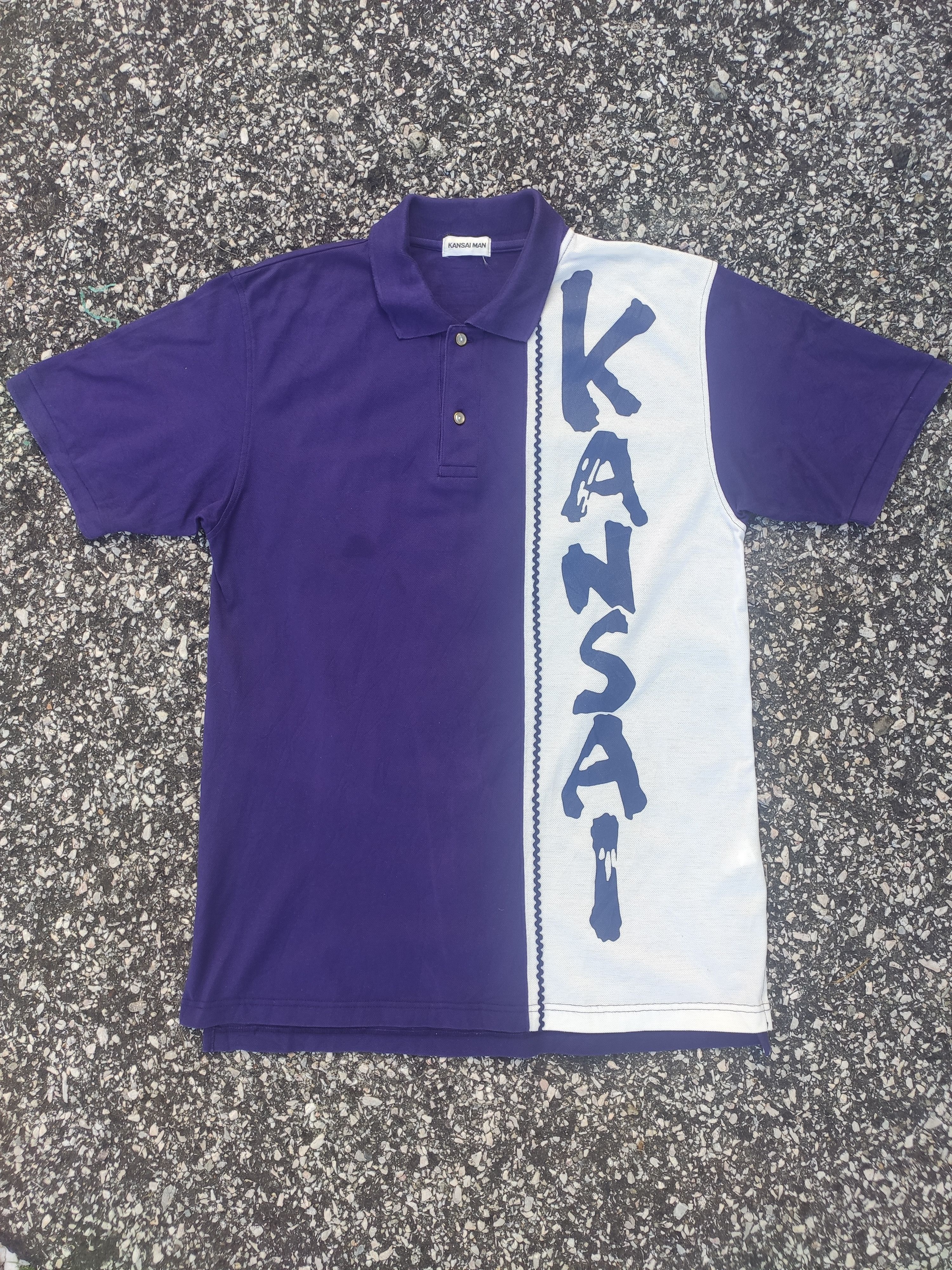 Designer × Japanese Brand × Kansai Yamamoto KANSAI MAN Big Logo Printed Polo Shirt Size US L / EU 52-54 / 3 - 1 Thumbnail