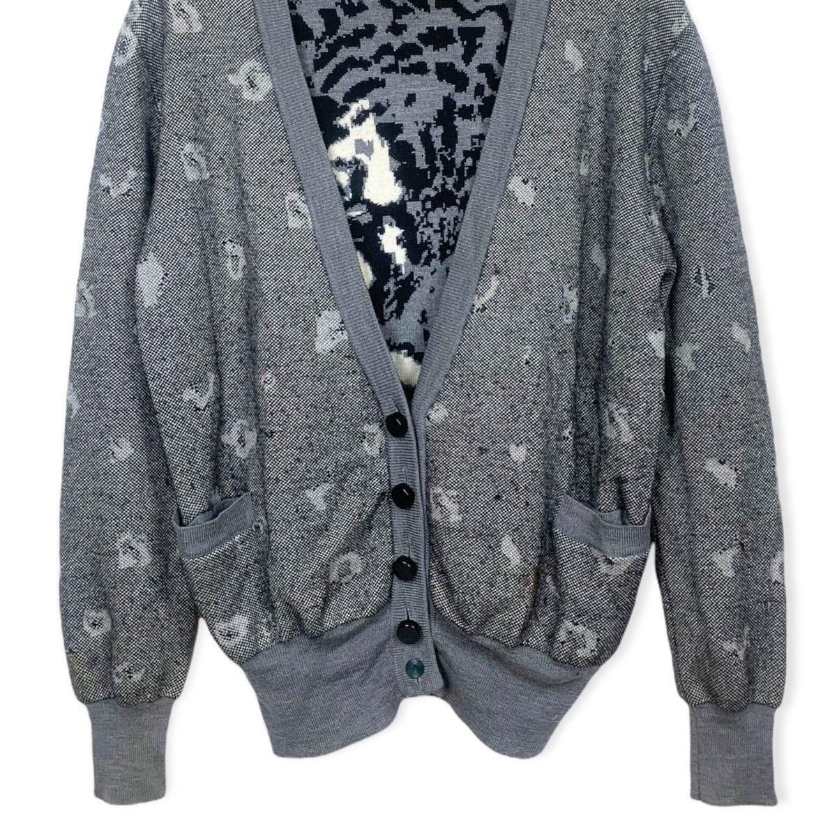 Alexander Wang FW 2007 Cashmere Blend Intarsia Cardigan Size US M / EU 48-50 / 2 - 4 Thumbnail