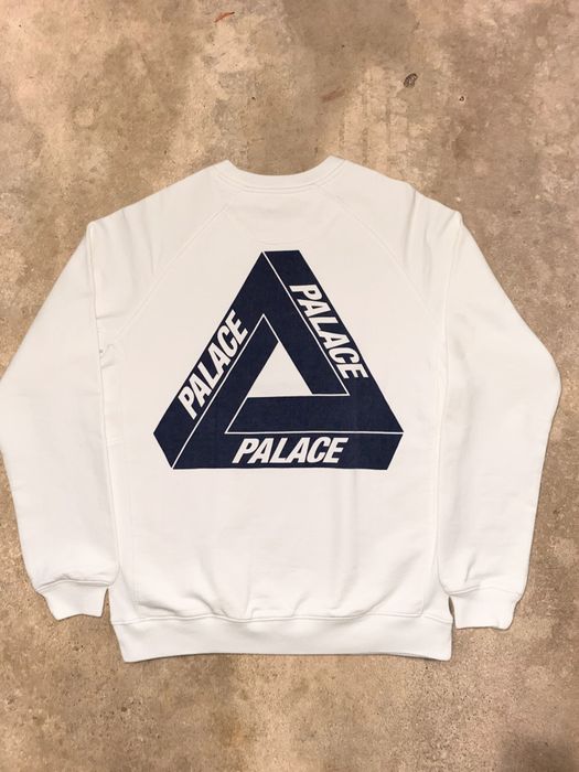 Palace Palace Slub Crew Ecru Tri Ferg Sweatshirt | Grailed