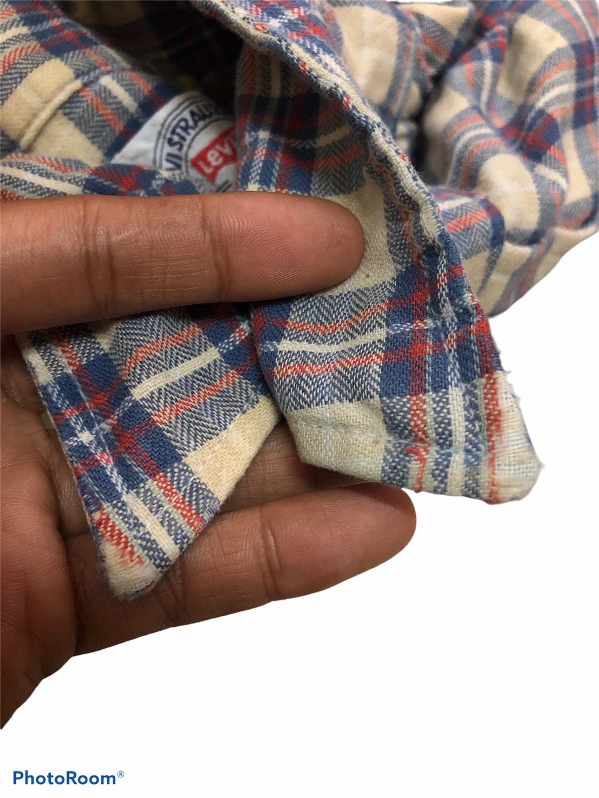 Flannel × Levi's × Vintage VTG 80s LEVIS WHITE TAB FLANNEL Size US L / EU 52-54 / 3 - 6 Thumbnail