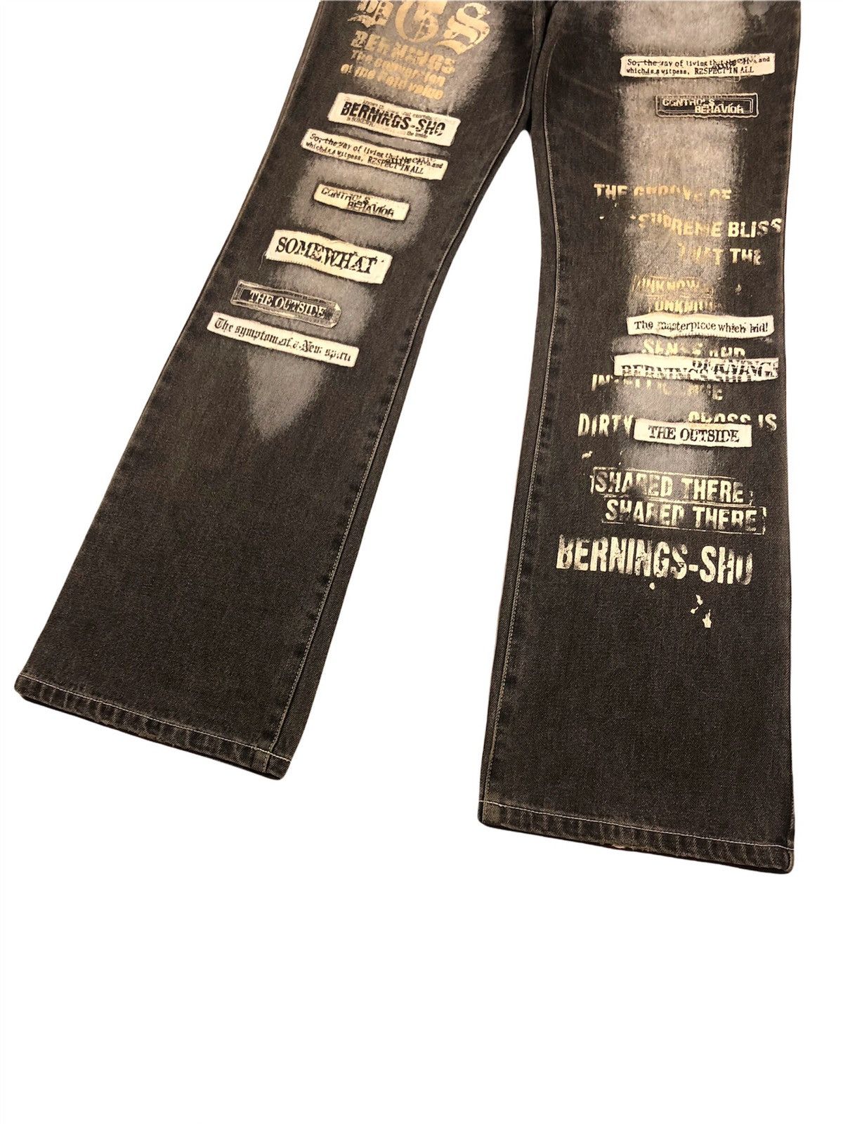 BERNINGS SHO Bernings Sho 🇯🇵 ‘Anarcho Poem” Patches Denim Size US 32 / EU 48 - 6 Thumbnail