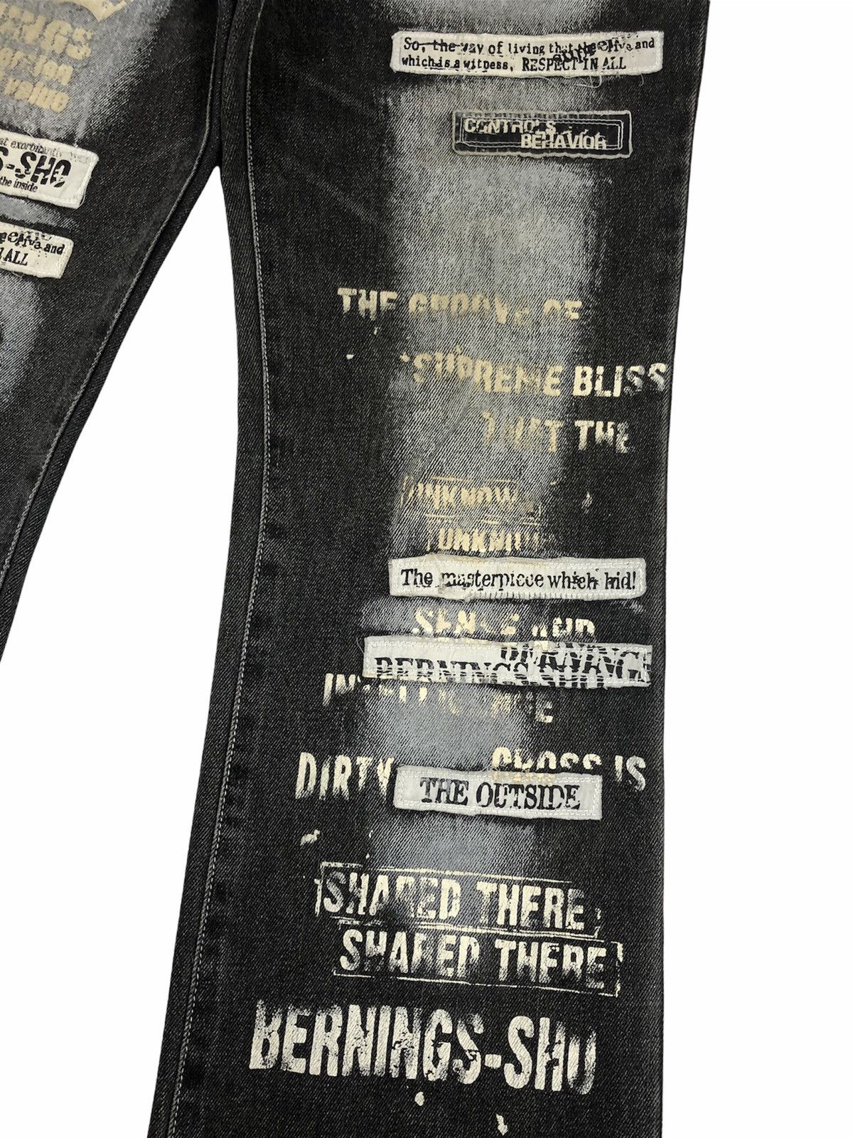 BERNINGS SHO Bernings Sho 🇯🇵 ‘Anarcho Poem” Patches Denim Size US 32 / EU 48 - 5 Thumbnail