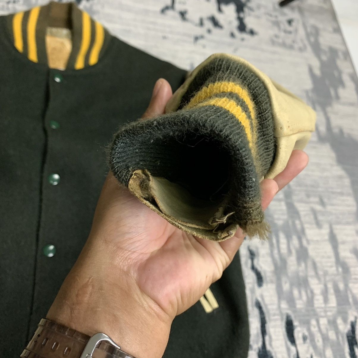 Golden Bear × Vintage 🔥NK186🔥Vintage Golden Bear Leather Varsity jackets Size US S / EU 44-46 / 1 - 11 Thumbnail