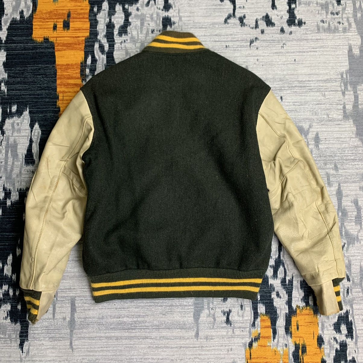 Golden Bear × Vintage 🔥NK186🔥Vintage Golden Bear Leather Varsity jackets Size US S / EU 44-46 / 1 - 6 Thumbnail