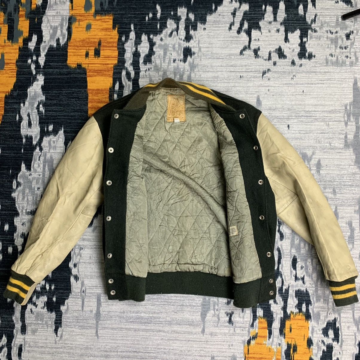 Golden Bear × Vintage 🔥NK186🔥Vintage Golden Bear Leather Varsity jackets Size US S / EU 44-46 / 1 - 4 Thumbnail