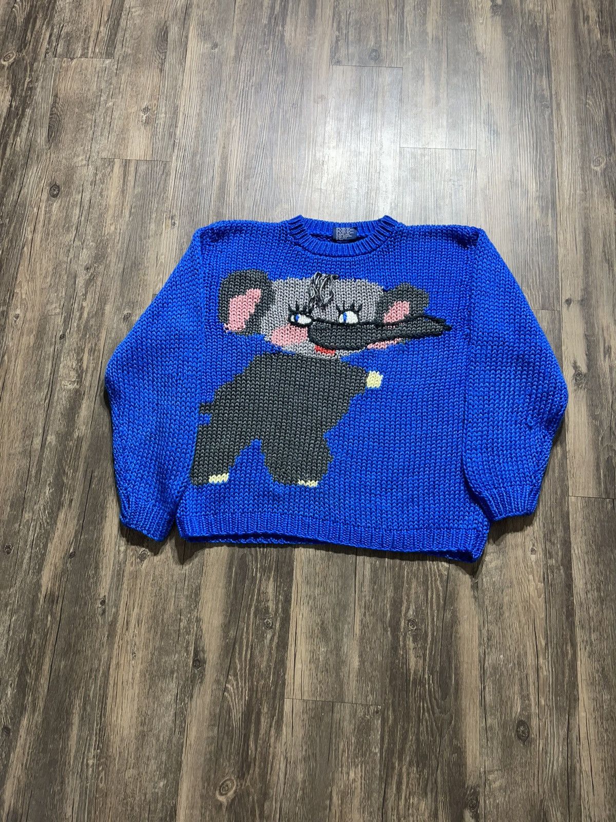 Vintage Vintage Elephant Boxy Knitted Sweater Size US M / EU 48-50 / 2 - 1 Thumbnail