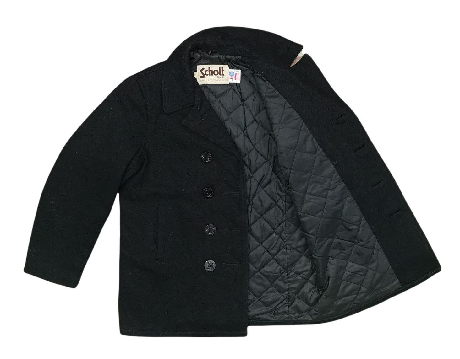 Schott Schott NYC Pea Coat Wool Jacket Size US M / EU 48-50 / 2 - 7 Thumbnail