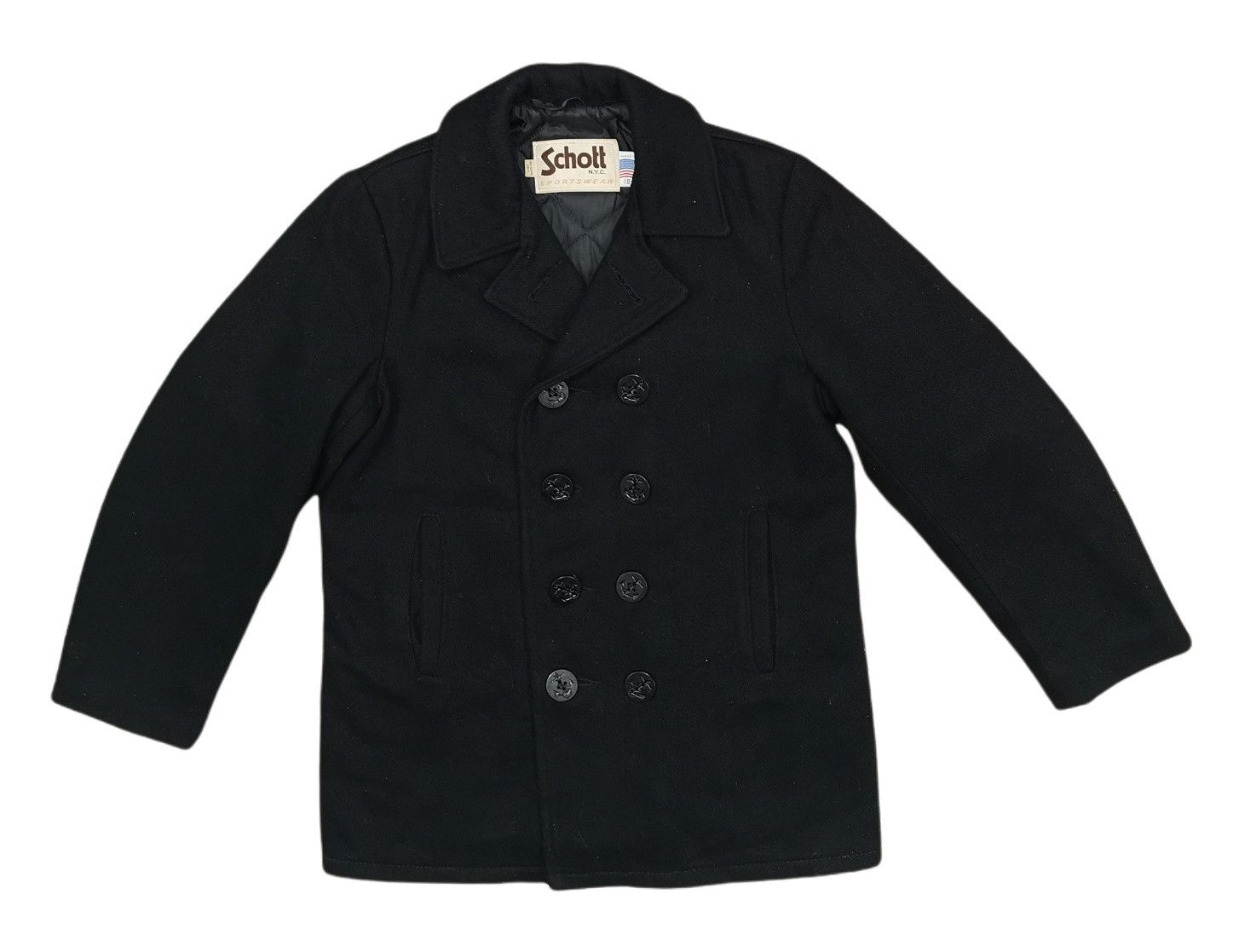 Schott Schott NYC Pea Coat Wool Jacket Size US M / EU 48-50 / 2 - 1 Thumbnail