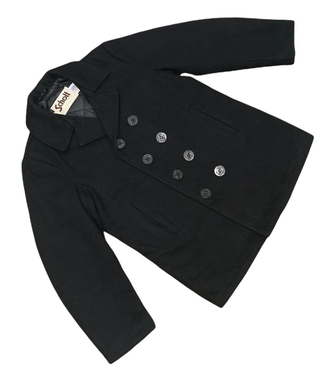 Schott Schott NYC Pea Coat Wool Jacket Size US M / EU 48-50 / 2 - 3 Thumbnail