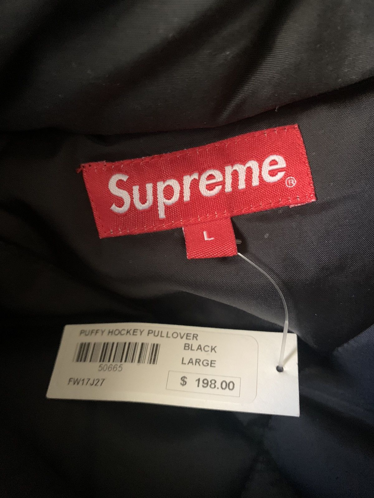 Supreme puffy hockey pullover black deals