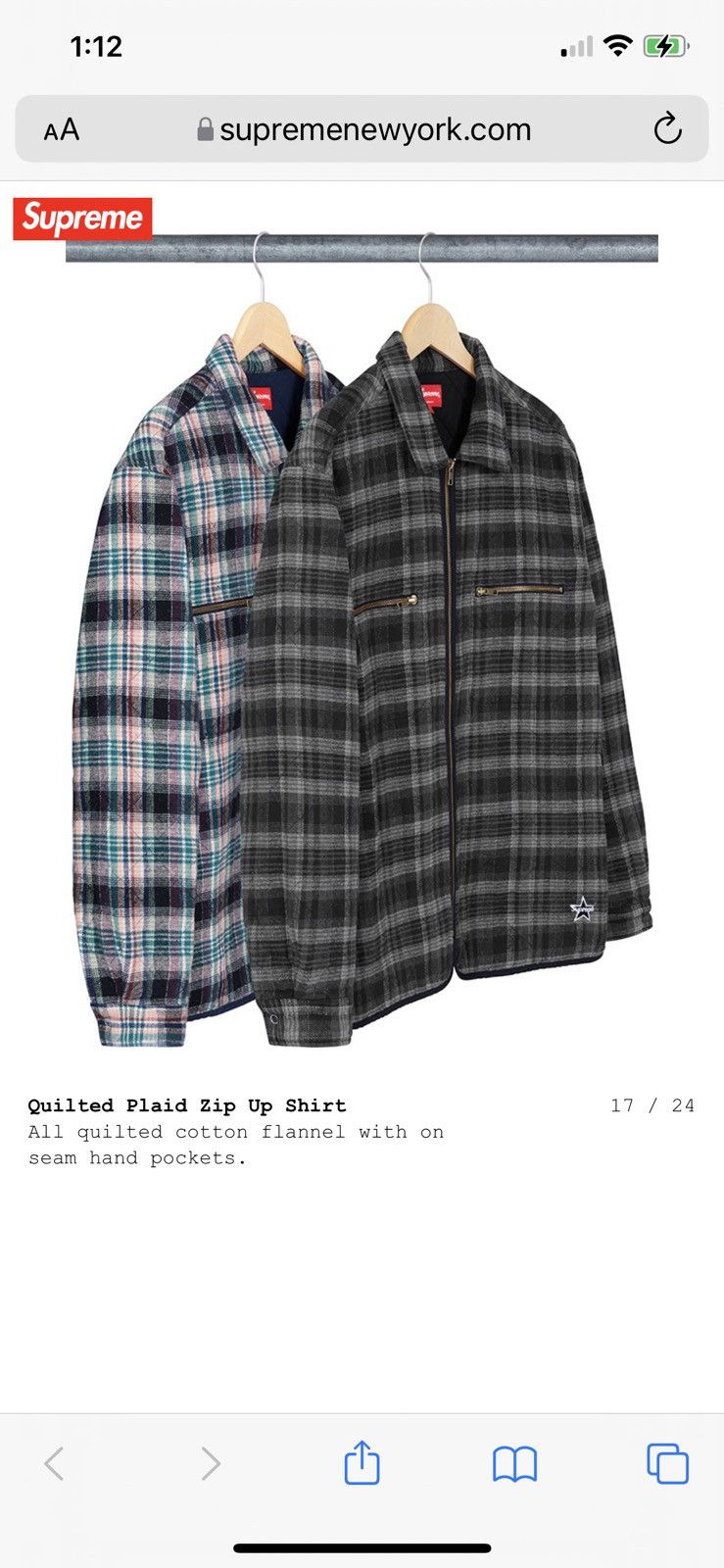 Supreme Supreme Quilted Plaid Zip Up Shirt Jacket | Grailed