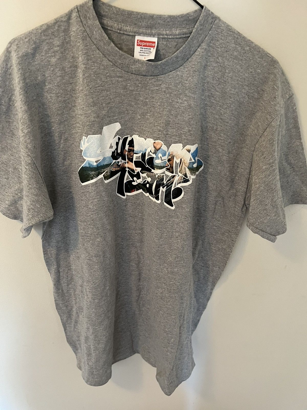 Supreme Team grey tee Tops