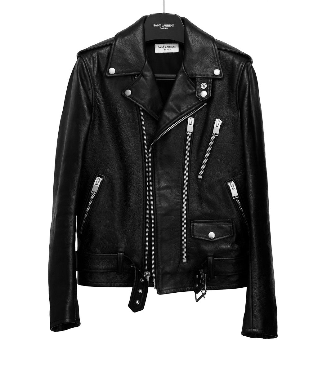 Saint Laurent Paris FW13 L17 Calf Leather Biker Jacket Size 42