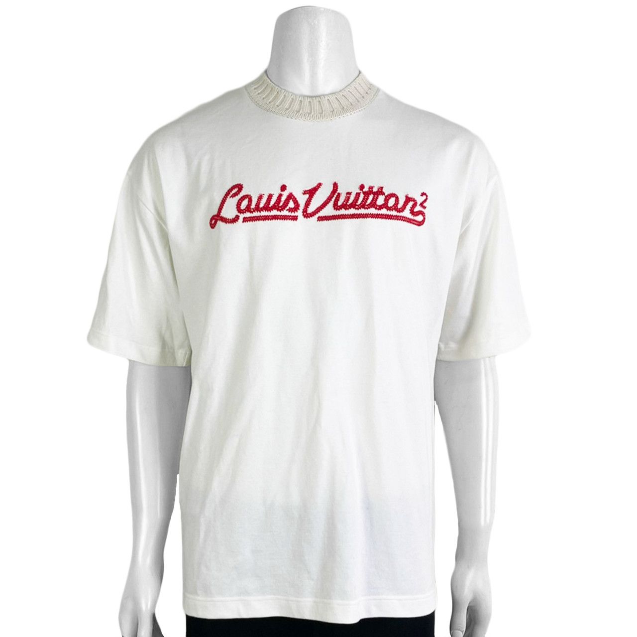 Louis Vuitton X Nigo Embroidered Mockneck Tee White for Men