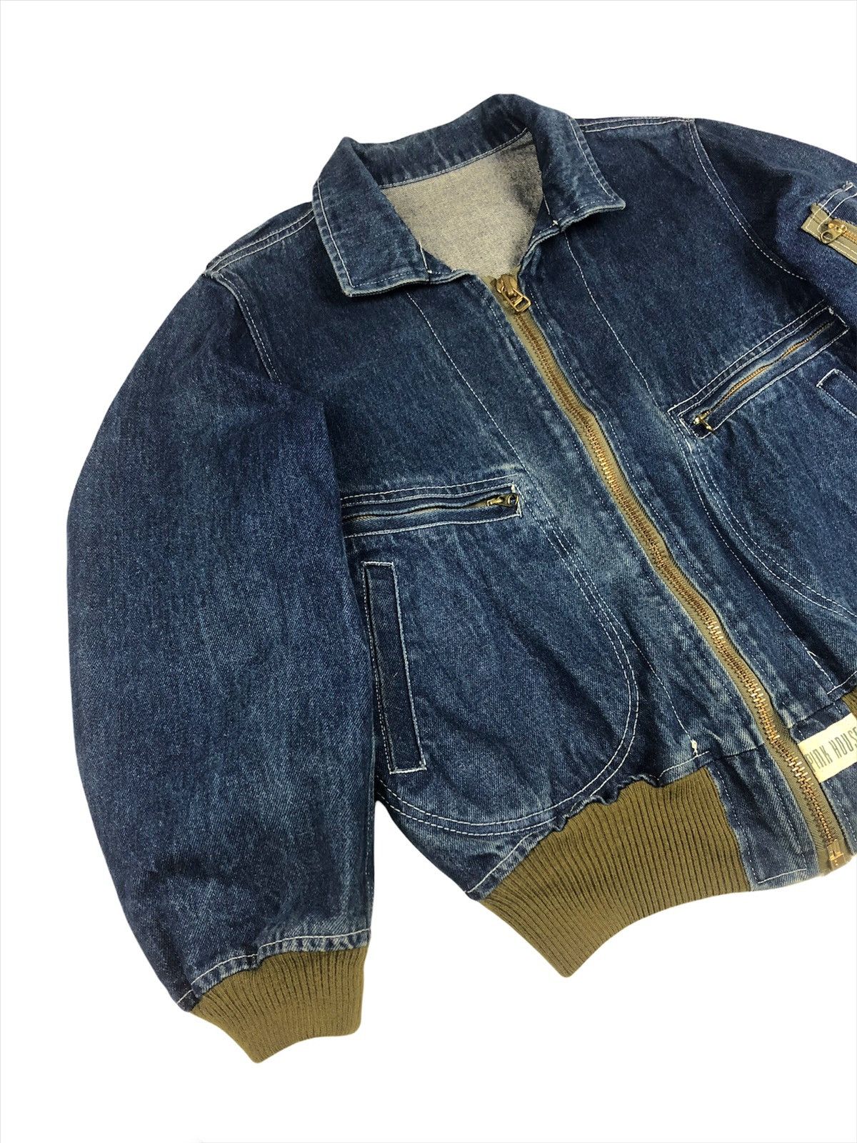Japanese Brand Vintage 80s Karl Helmut Pink House MA-1 Denim Bomber Jacket Size US M / EU 48-50 / 2 - 5 Thumbnail