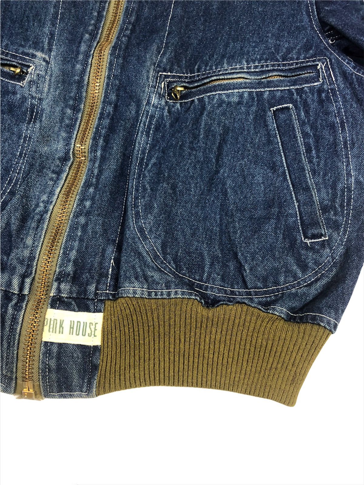 Japanese Brand Vintage 80s Karl Helmut Pink House MA-1 Denim Bomber Jacket Size US M / EU 48-50 / 2 - 6 Thumbnail